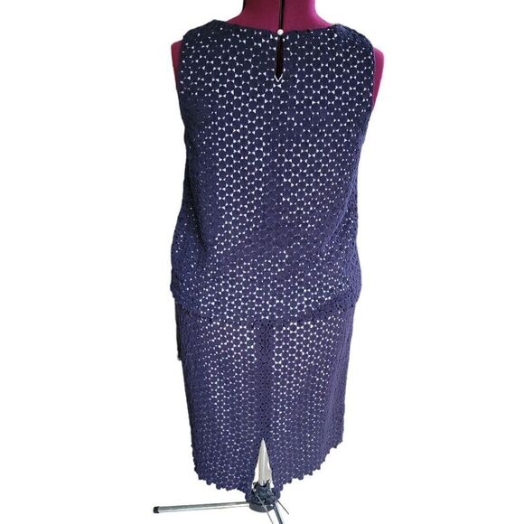 Karl Lagerfeld Paris Blue Eye-Lace Top & Skirt Matching Set (Size L) - Picture 4 of 10
